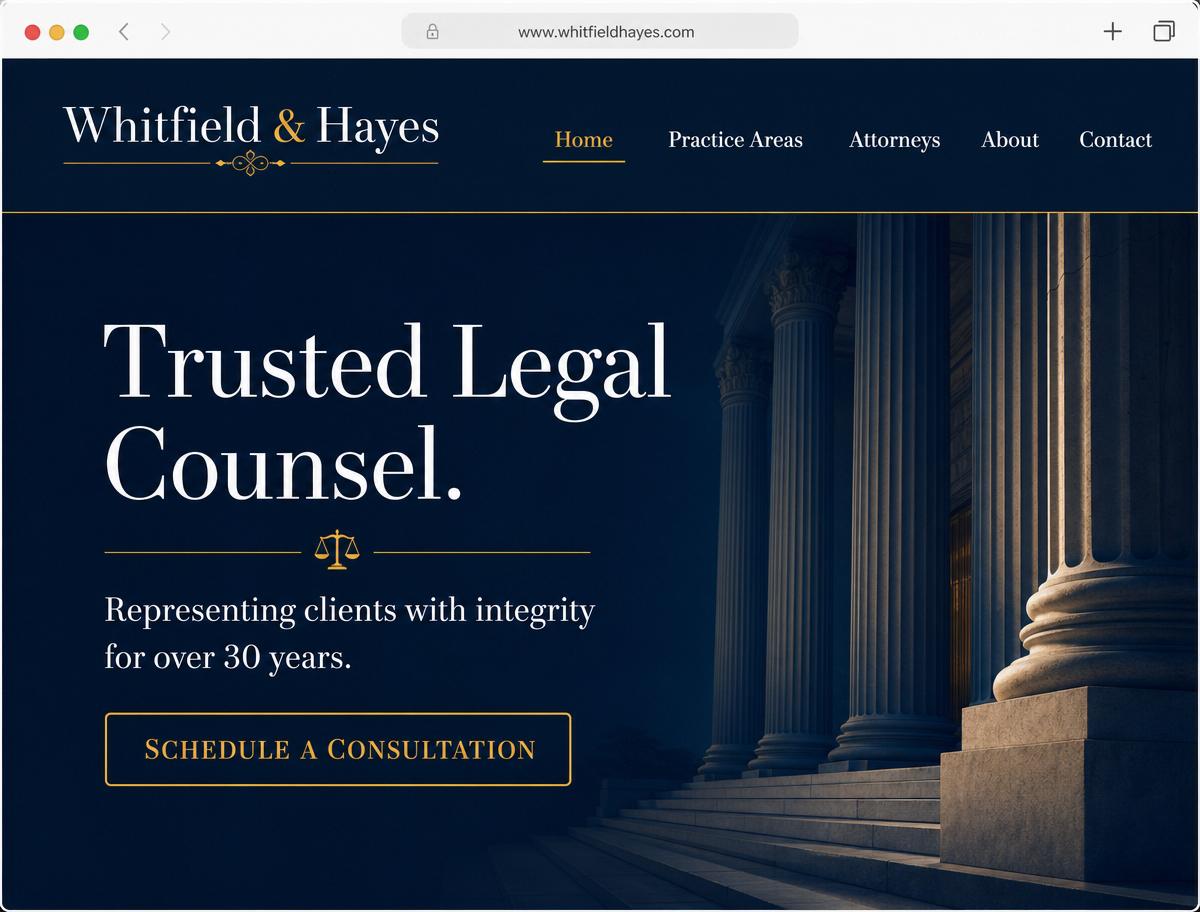 Law Firm Website demonstration mockup